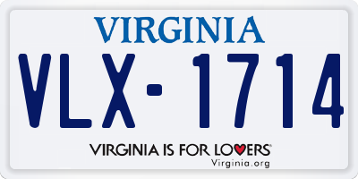 VA license plate VLX1714