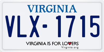 VA license plate VLX1715