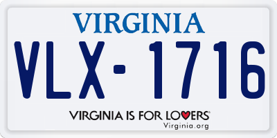 VA license plate VLX1716