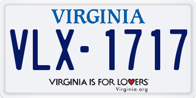 VA license plate VLX1717