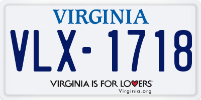 VA license plate VLX1718