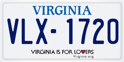 VA license plate VLX1720