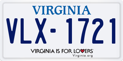 VA license plate VLX1721