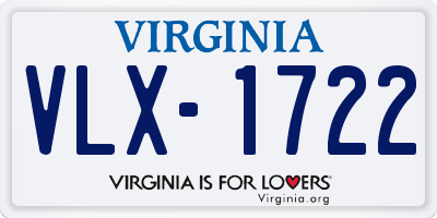 VA license plate VLX1722