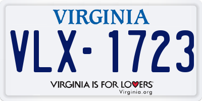 VA license plate VLX1723