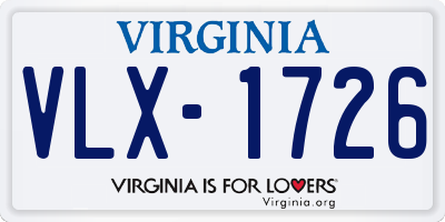 VA license plate VLX1726