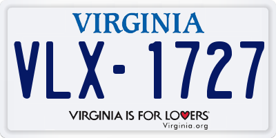 VA license plate VLX1727