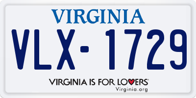 VA license plate VLX1729