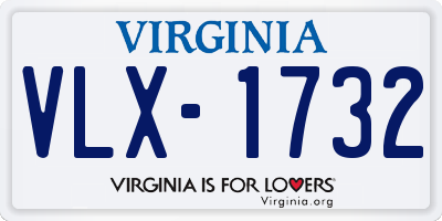 VA license plate VLX1732