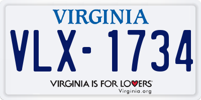 VA license plate VLX1734