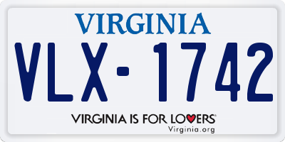 VA license plate VLX1742