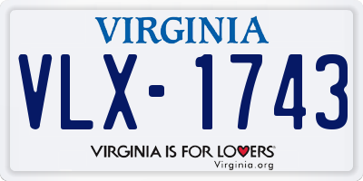 VA license plate VLX1743