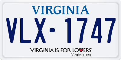 VA license plate VLX1747