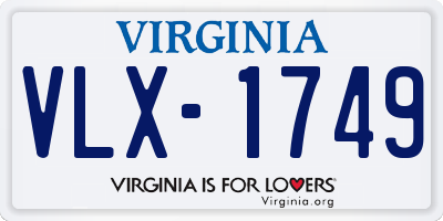 VA license plate VLX1749