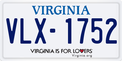 VA license plate VLX1752