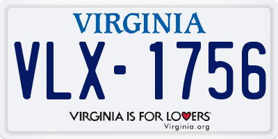 VA license plate VLX1756