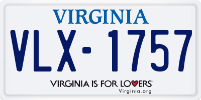 VA license plate VLX1757