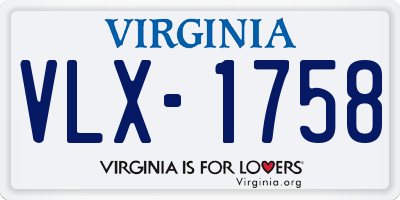 VA license plate VLX1758