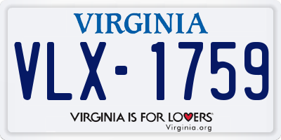 VA license plate VLX1759