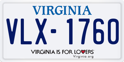 VA license plate VLX1760