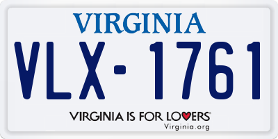 VA license plate VLX1761