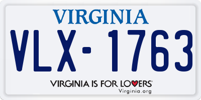 VA license plate VLX1763