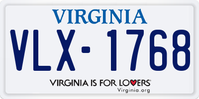 VA license plate VLX1768