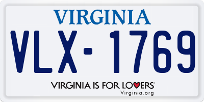 VA license plate VLX1769