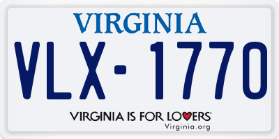 VA license plate VLX1770