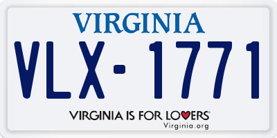 VA license plate VLX1771