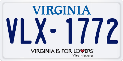 VA license plate VLX1772