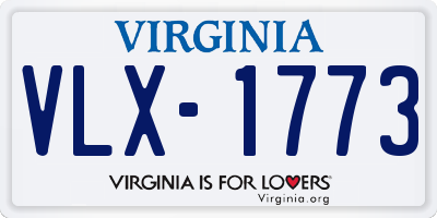 VA license plate VLX1773