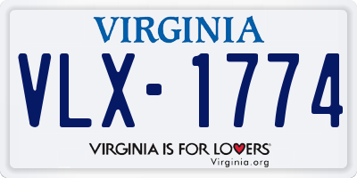 VA license plate VLX1774