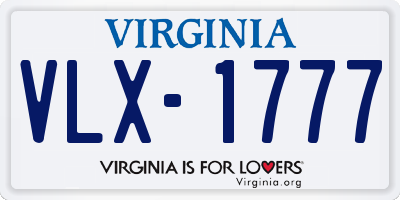 VA license plate VLX1777