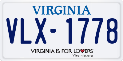 VA license plate VLX1778