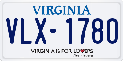 VA license plate VLX1780