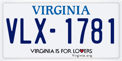 VA license plate VLX1781