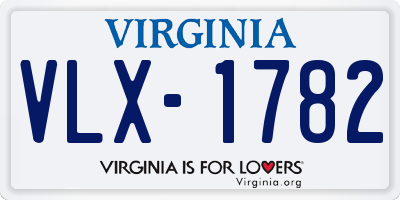 VA license plate VLX1782