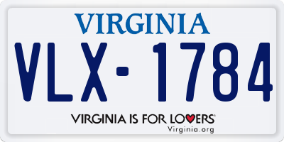 VA license plate VLX1784