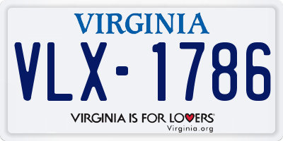 VA license plate VLX1786