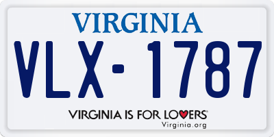 VA license plate VLX1787