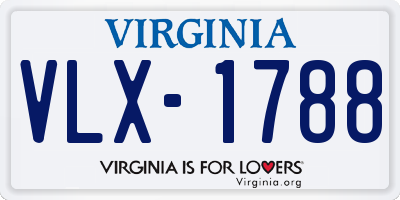 VA license plate VLX1788