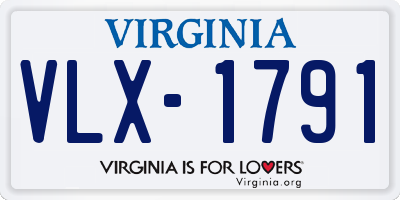 VA license plate VLX1791