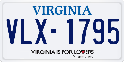 VA license plate VLX1795