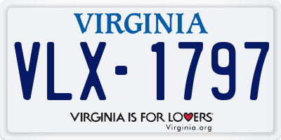 VA license plate VLX1797