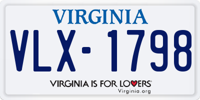 VA license plate VLX1798