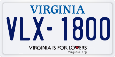 VA license plate VLX1800