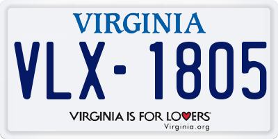 VA license plate VLX1805