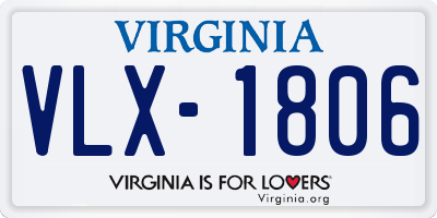 VA license plate VLX1806