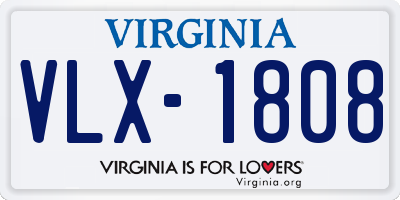 VA license plate VLX1808